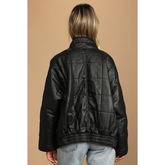 Free People Dolman Quilted Vegan Leather Jacket - Picture 3 of 6